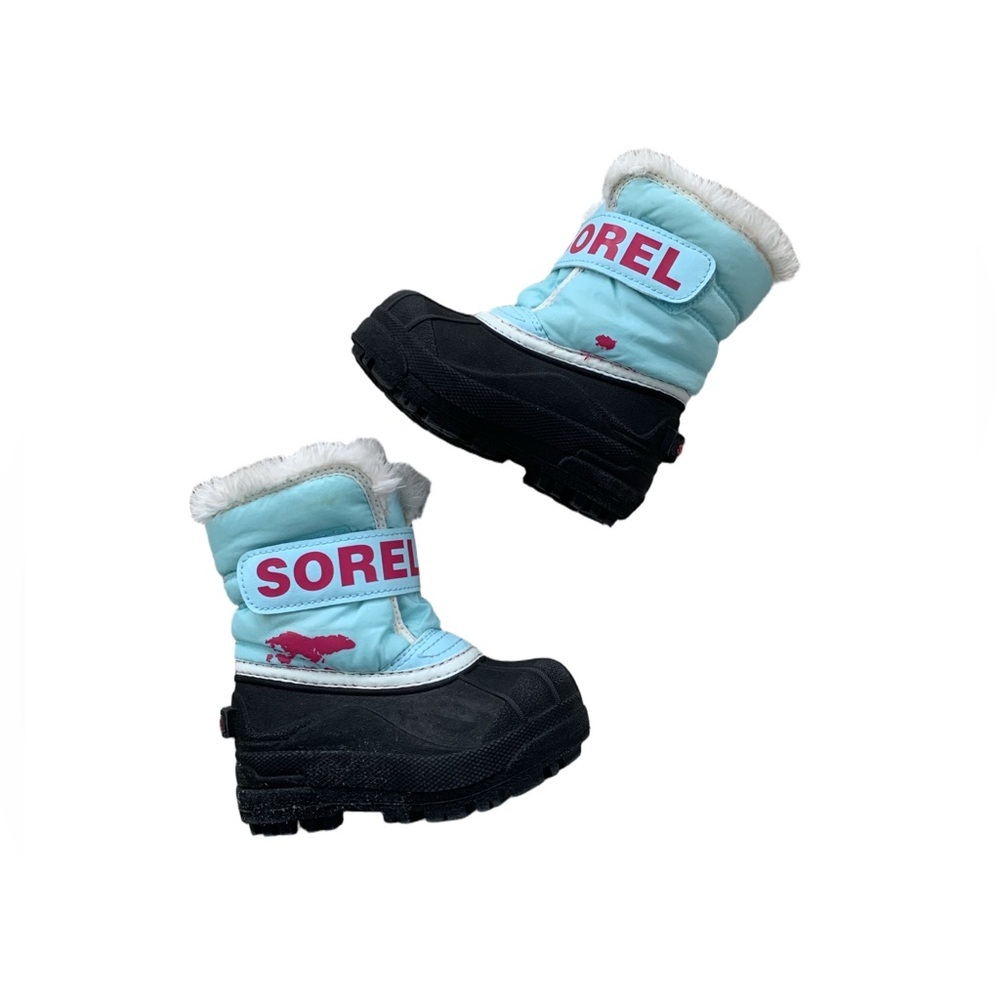 Sorel Toddler Size 7 Snow Commander Winter Boots in Light Blue Teal